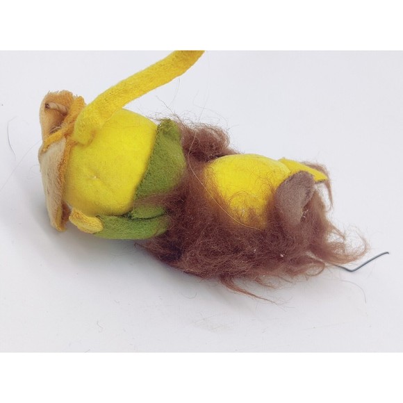 Vintage Christmas Ornament Mid Century MCM Top Flocked Felt Lion Japan 50s? 60s? - Picture 4 of 10